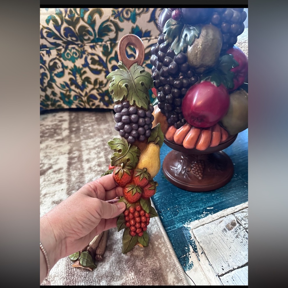 Vintage mcm veggie and fruit resin wall decor